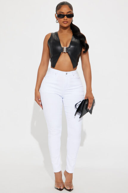 Tall Vibe Check Curvy Stretch Skinny Jeans - White