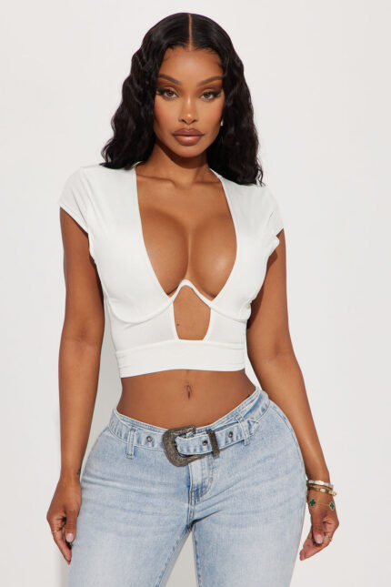 Talia Cut Out Top - White