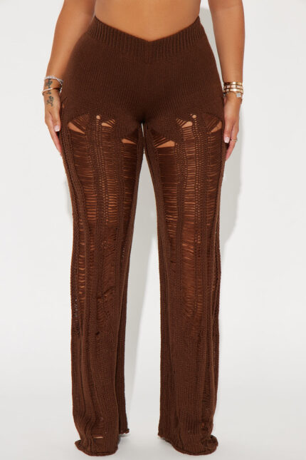 Staying Humble Sweater Knit Pant - Brown