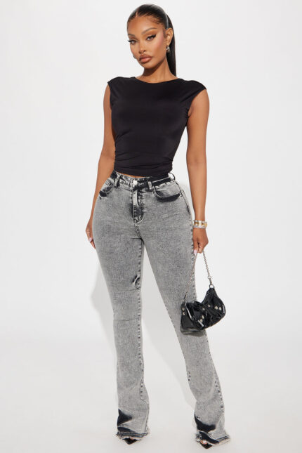 Kaylor High Stretch Flare Jeans - Black Wash