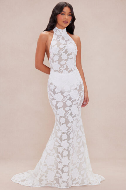 Serena Embroidered Maxi Dress - White