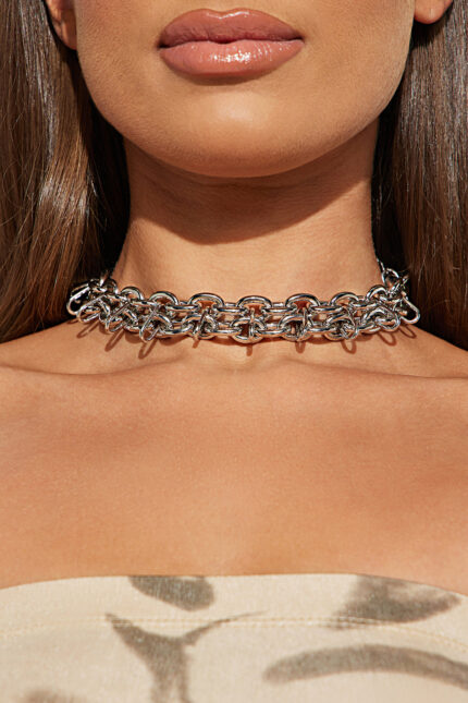 Chains For Me Choker - Silver