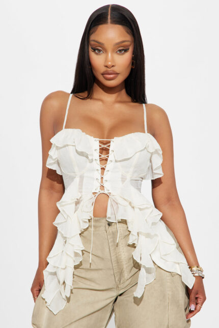 Iris Ruffle Top - Cream