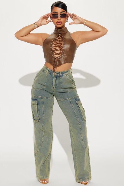 So Serious Stretch Cargo Jeans - Light Wash