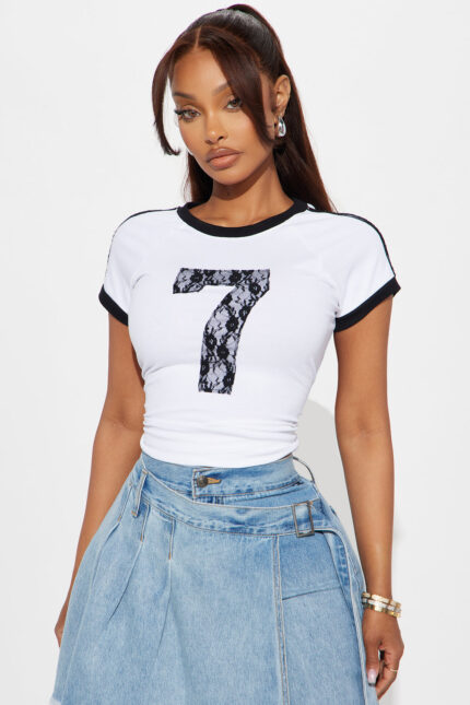 Hottest Fan Baby Tee - White/Black