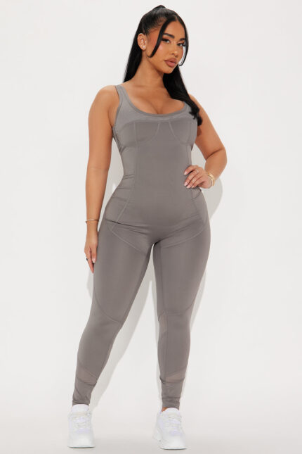 Repeat The Cycle Elevate Active Jumpsuit - Charcoal