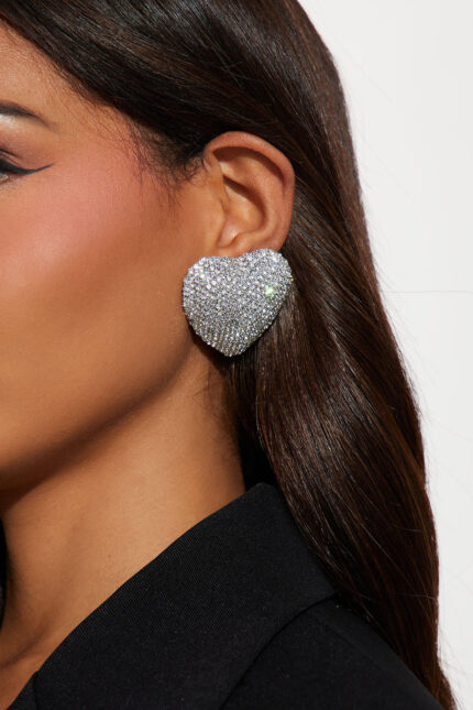 Love You Forever Earrings - Clear/Silver
