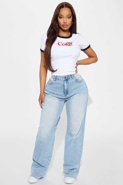 Sameena Stretch Straight Leg Jeans - Light Wash