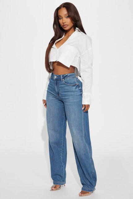 Niya Non Stretch Taper Leg Jeans - Dark Wash