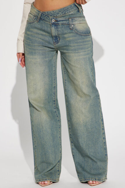 Confessions Crossover Tinted Jeans - Vintage Blue Wash