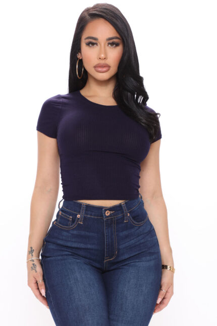 Jaclyn Crop Top - Navy
