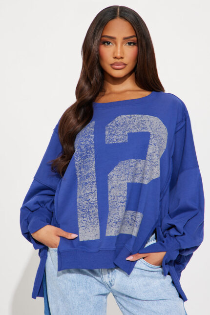 Sideline Babe Oversized Sweatshirt - Royal