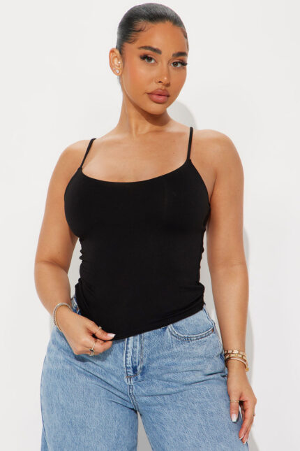 Kiana Double Lined Jersey Cami - Black