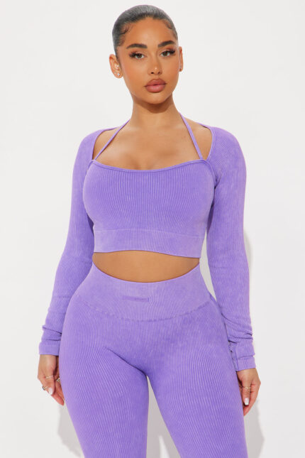 Imprint Effortless Seamless Washed Active Top - Lavender