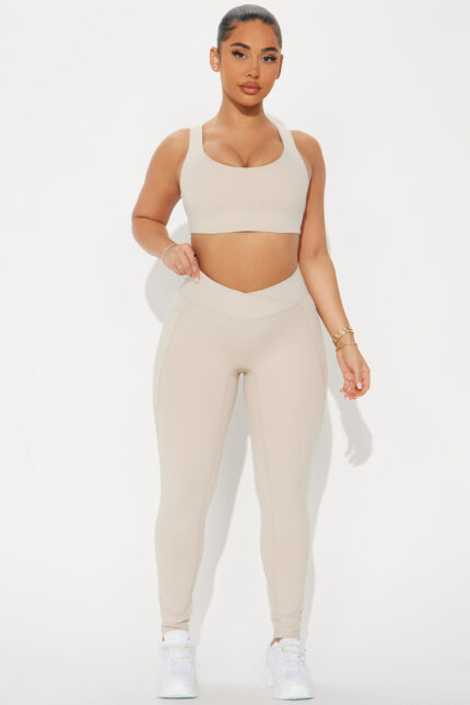 Lean Into It Super Soft Active Legging - Light Taupe