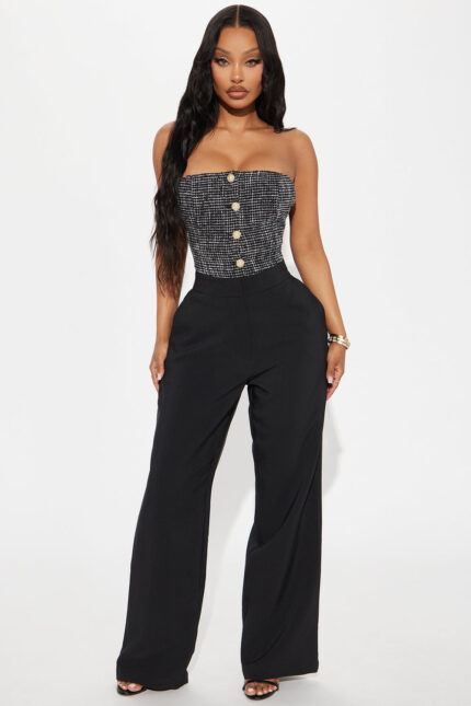 Harper Wide Leg Trouser - Black