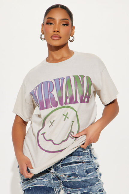 Nirvana Graphic Tee - Taupe/combo