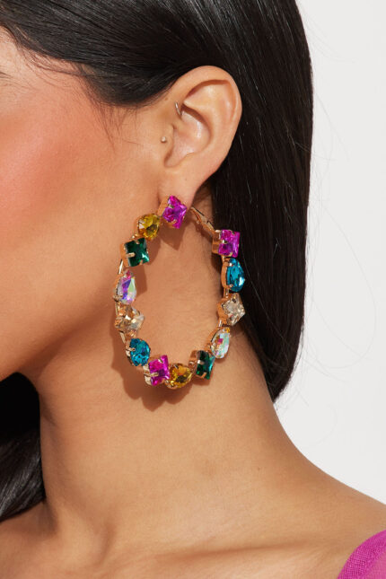 So So There Hoop Earrings - Gold/Multi