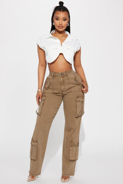 Nothing Left To Say Cargo Jeans - Olive