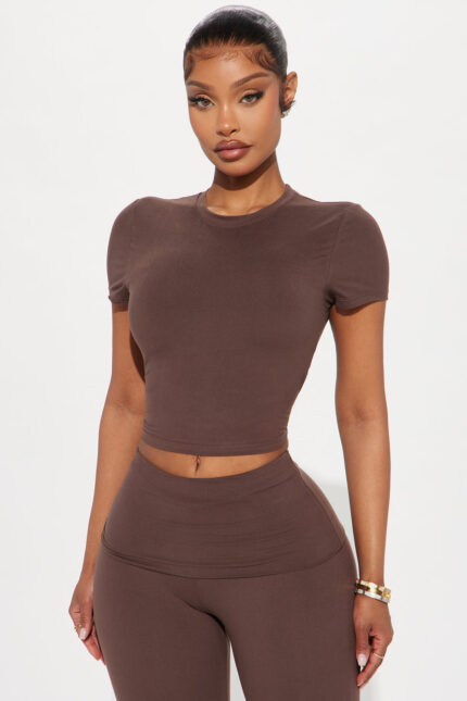 Peaceful Mind Active Top - Chocolate
