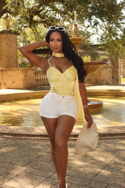 No Muffin Top Denim Shorts - White